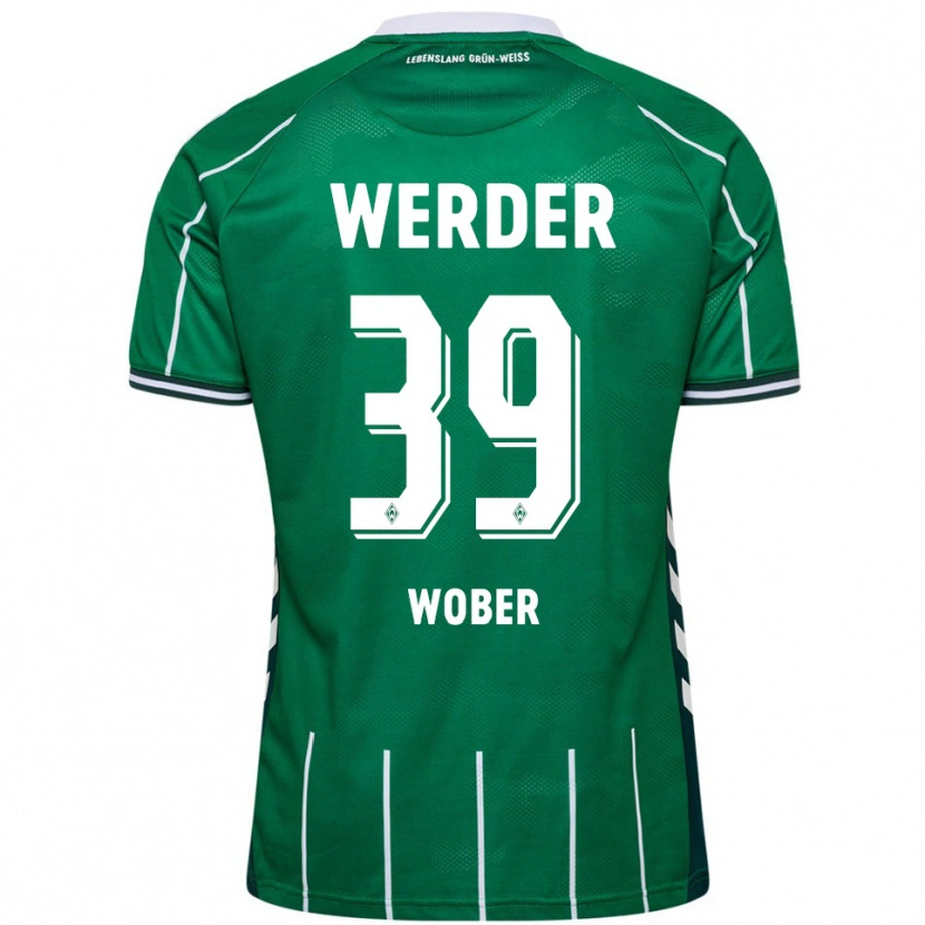 Danxen Kvinder Maximilian Wöber #39 Grøn Hvid Hjemmebane Spillertrøjer 2025/26 Trøje T-Shirt