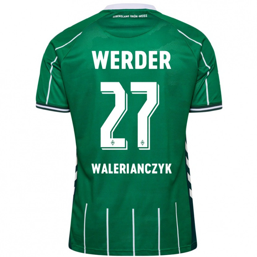Danxen Kvinder Dennis Walerianczyk #27 Grøn Hvid Hjemmebane Spillertrøjer 2025/26 Trøje T-Shirt