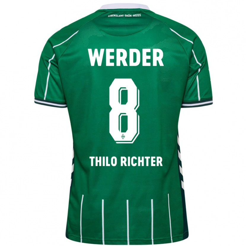Danxen Kvinder Jasper Thilo Richter #8 Grøn Hvid Hjemmebane Spillertrøjer 2025/26 Trøje T-Shirt