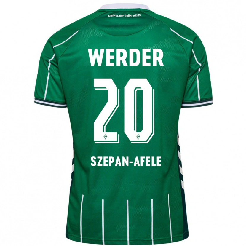 Danxen Kvinder Gianni Szepan-Afele #20 Grøn Hvid Hjemmebane Spillertrøjer 2025/26 Trøje T-Shirt