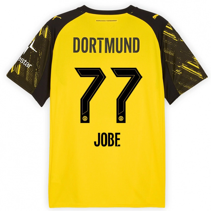 Danxen Kvinder Jobe Bellingham #77 Gul Sort Hjemmebane Spillertrøjer 2025/26 Trøje T-Shirt