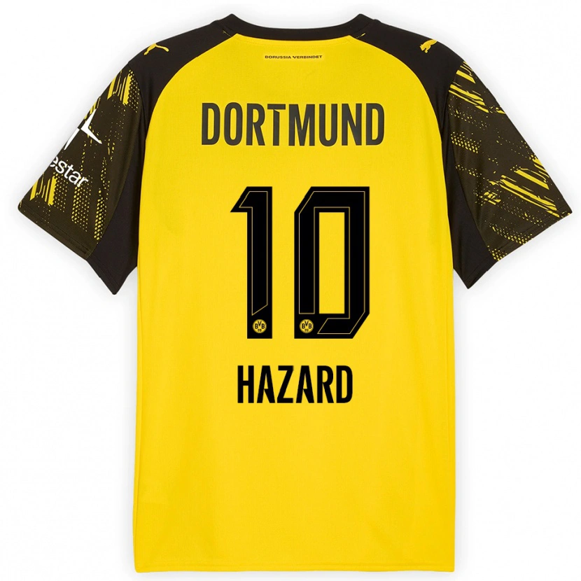 Danxen Kvinder Thorgan Hazard #10 Gul Sort Hjemmebane Spillertrøjer 2025/26 Trøje T-Shirt