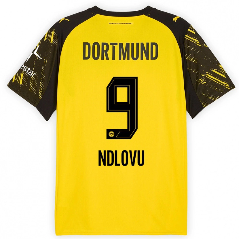 Danxen Kvinder Desmond Ndlovu #9 Gul Sort Hjemmebane Spillertrøjer 2025/26 Trøje T-Shirt