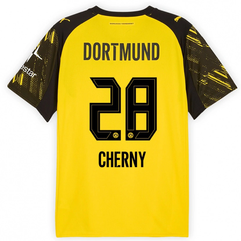 Danxen Kvinder Nick Cherny #28 Gul Sort Hjemmebane Spillertrøjer 2025/26 Trøje T-Shirt