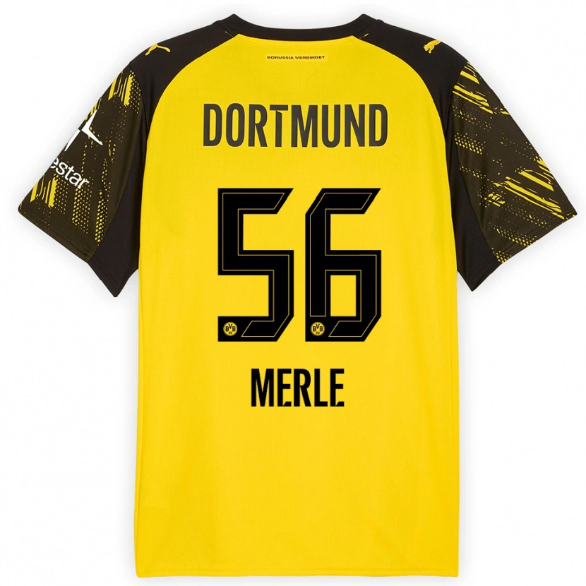 Danxen Kvinder Albers Merle #56 Gul Sort Hjemmebane Spillertrøjer 2025/26 Trøje T-Shirt