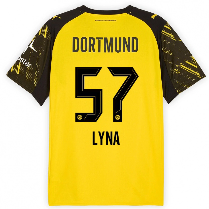 Danxen Kvinder Schwarz Lyna #57 Gul Sort Hjemmebane Spillertrøjer 2025/26 Trøje T-Shirt