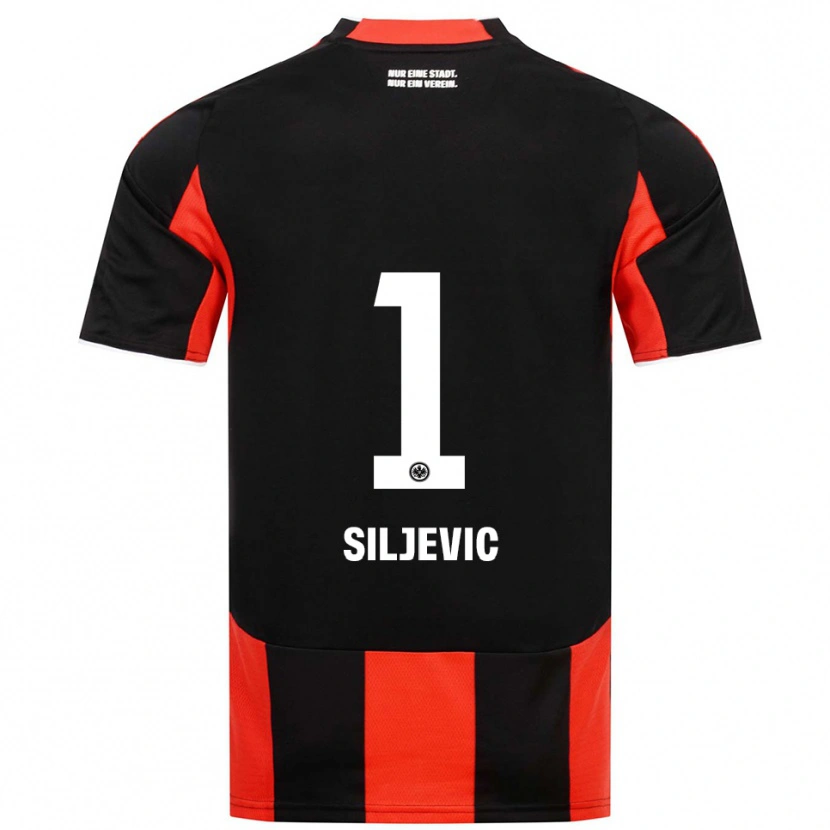 Danxen Kvinder Amil Siljevic #1 Sort Rød Hjemmebane Spillertrøjer 2025/26 Trøje T-Shirt