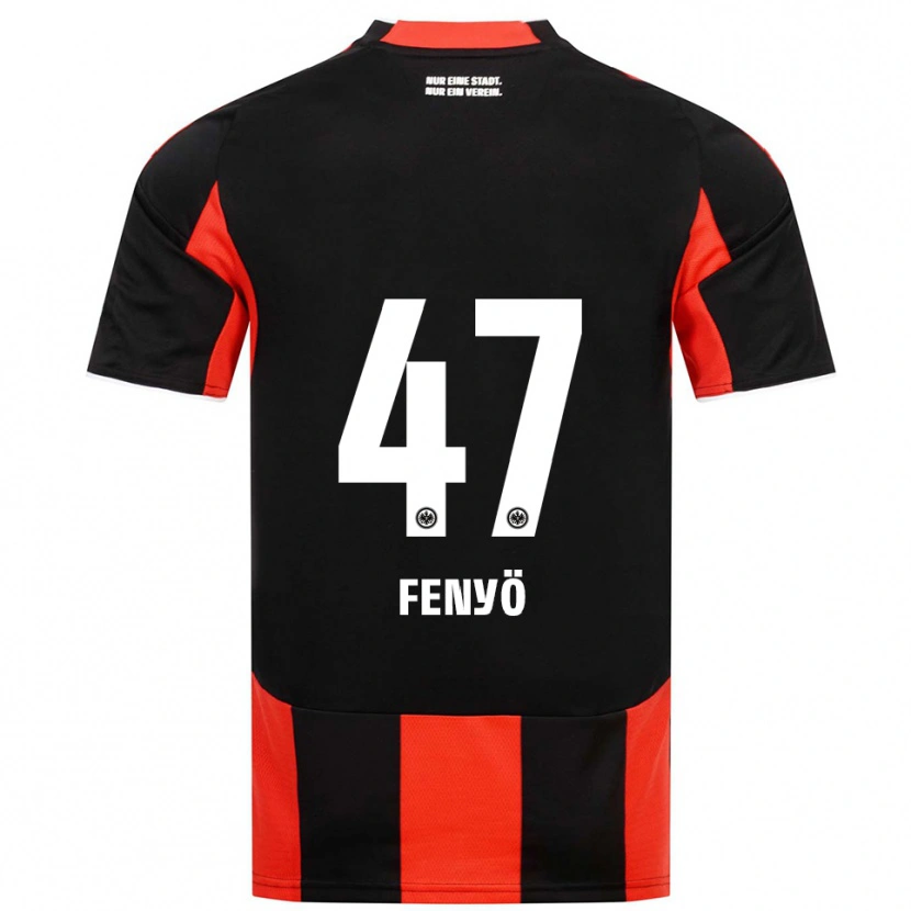 Danxen Kvinder Noah Fenyö #47 Sort Rød Hjemmebane Spillertrøjer 2025/26 Trøje T-Shirt