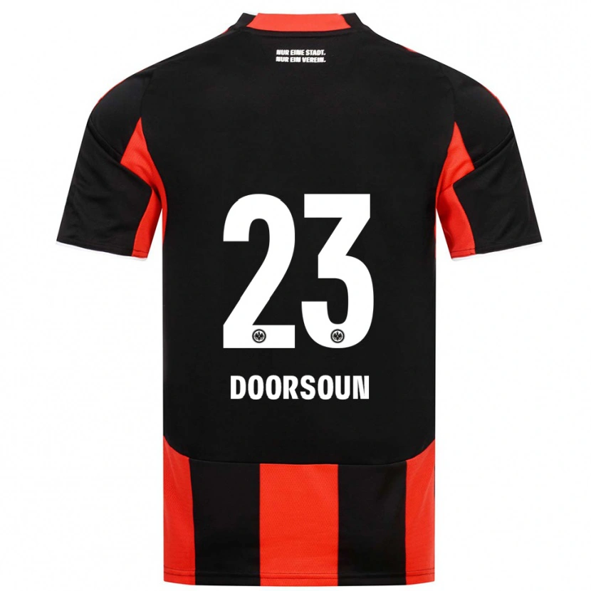 Danxen Kvinder Sara Doorsoun #23 Sort Rød Hjemmebane Spillertrøjer 2025/26 Trøje T-Shirt
