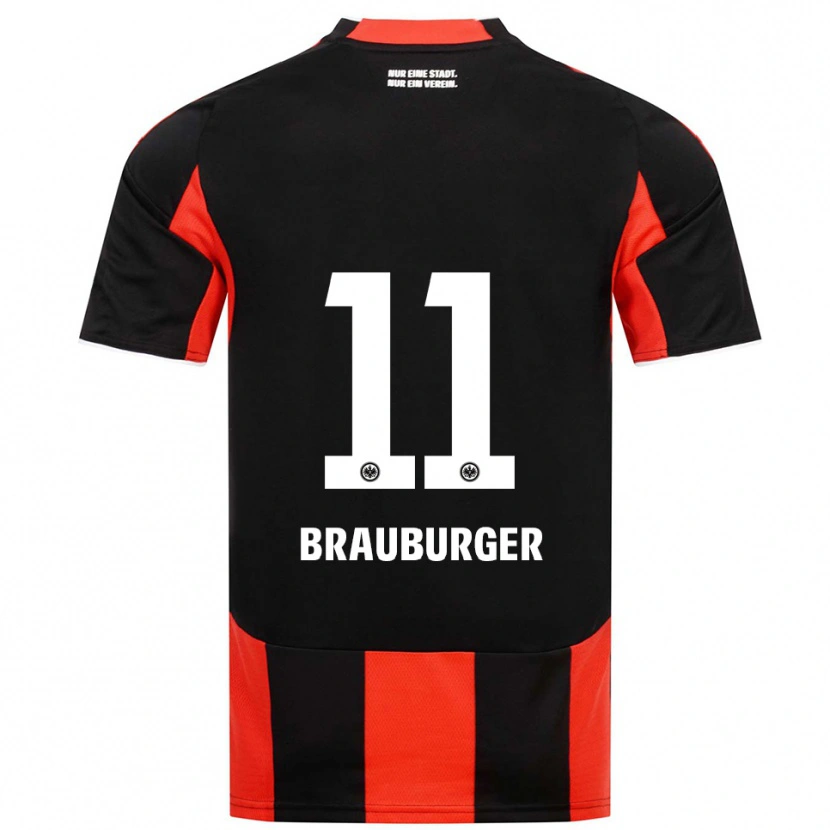 Danxen Kvinder Maximilian Brauburger #11 Sort Rød Hjemmebane Spillertrøjer 2025/26 Trøje T-Shirt