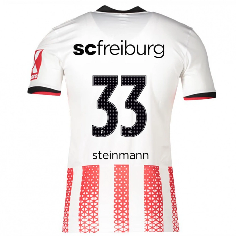 Danxen Kvinder Karl Steinmann #33 Hvid Rød Hjemmebane Spillertrøjer 2025/26 Trøje T-Shirt