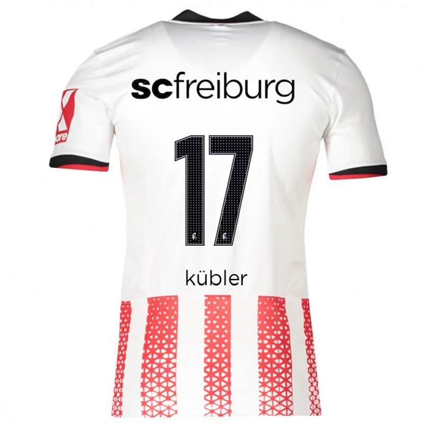 Danxen Kvinder Lukas Kübler #17 Hvid Rød Hjemmebane Spillertrøjer 2025/26 Trøje T-Shirt