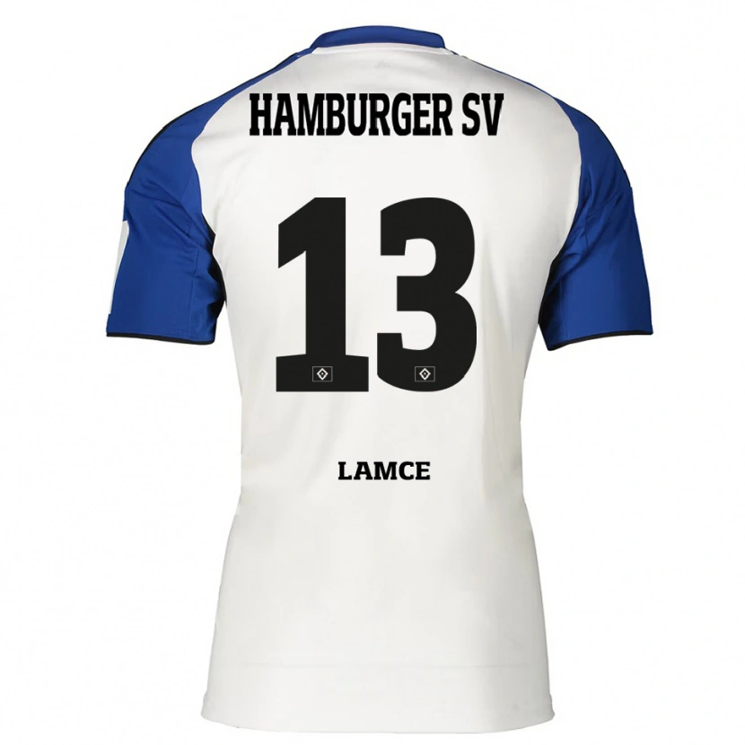 Danxen Kvinder Benjamin Lamce #13 Hvid Blå Hjemmebane Spillertrøjer 2025/26 Trøje T-Shirt