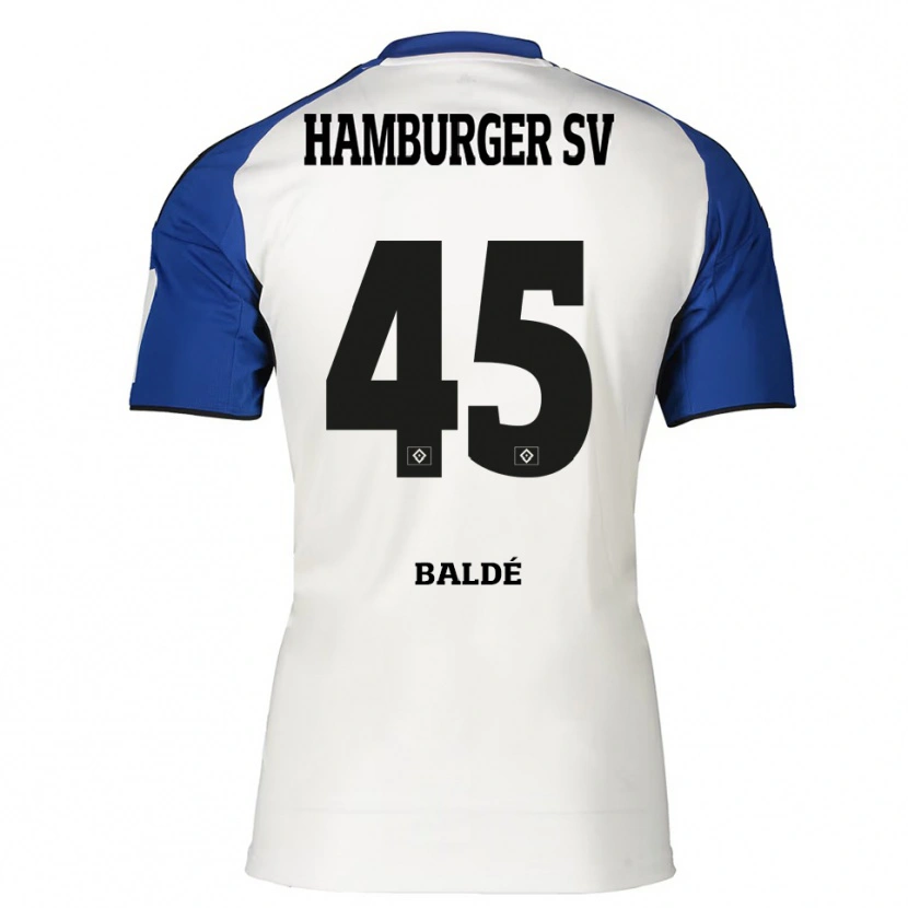 Danxen Kvinder Fabio Baldé #45 Hvid Blå Hjemmebane Spillertrøjer 2025/26 Trøje T-Shirt
