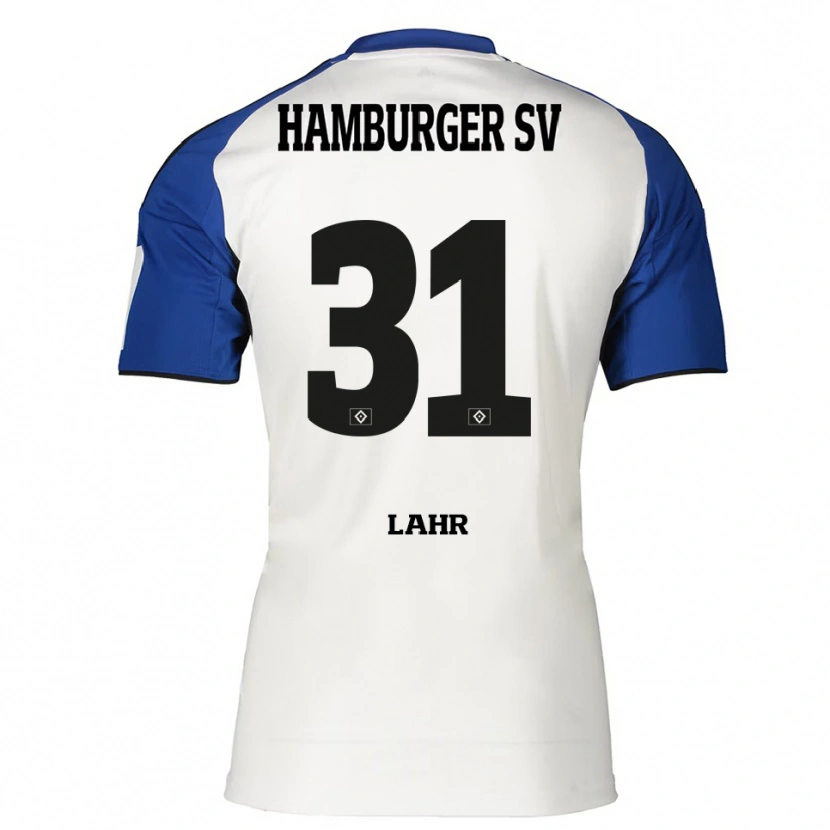 Danxen Kvinder Jobina Lahr #31 Hvid Blå Hjemmebane Spillertrøjer 2025/26 Trøje T-Shirt