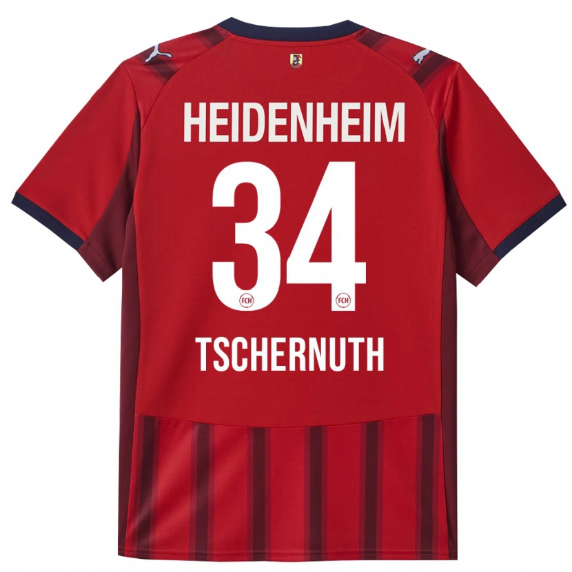 Danxen Kvinder Paul Tschernuth #34 Rød Navy Hjemmebane Spillertrøjer 2025/26 Trøje T-Shirt