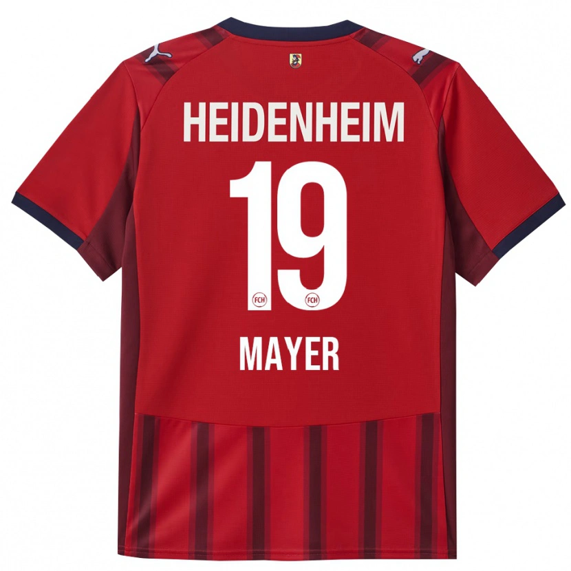 Danxen Kvinder Luca Mayer #19 Rød Navy Hjemmebane Spillertrøjer 2025/26 Trøje T-Shirt