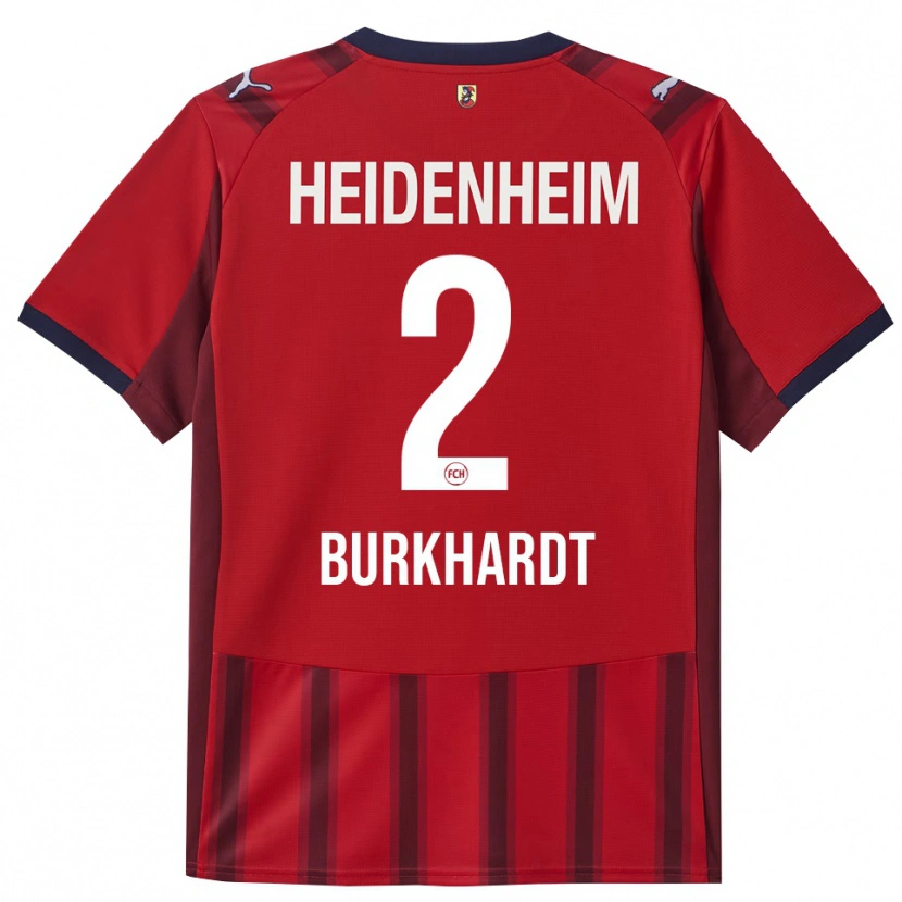 Danxen Kvinder Hannes Burkhardt #2 Rød Navy Hjemmebane Spillertrøjer 2025/26 Trøje T-Shirt