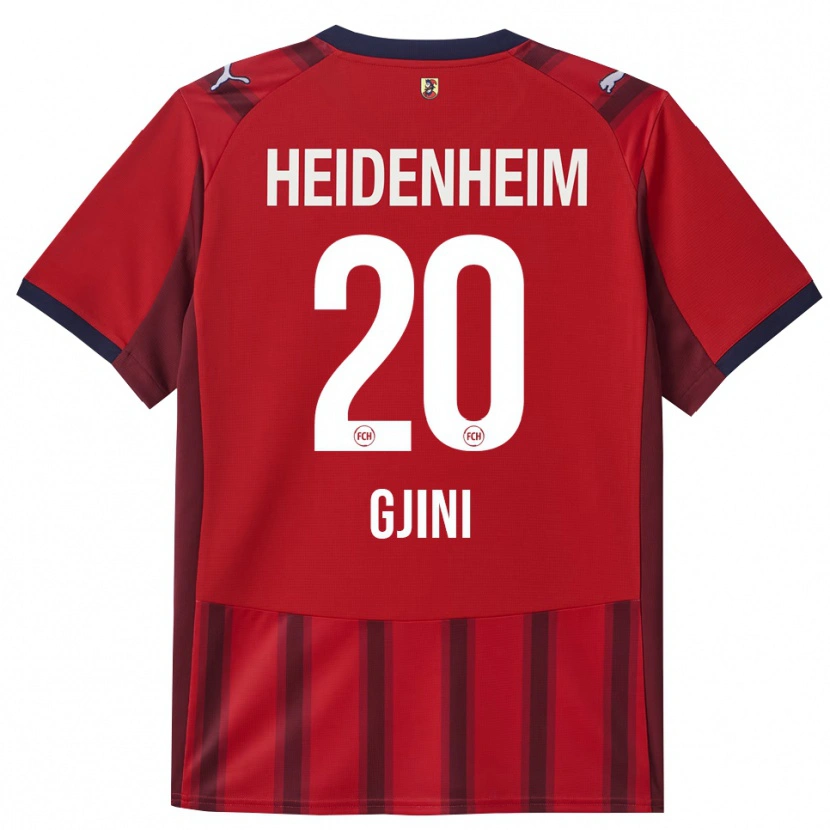Danxen Kvinder Leonard Gjini #20 Rød Navy Hjemmebane Spillertrøjer 2025/26 Trøje T-Shirt