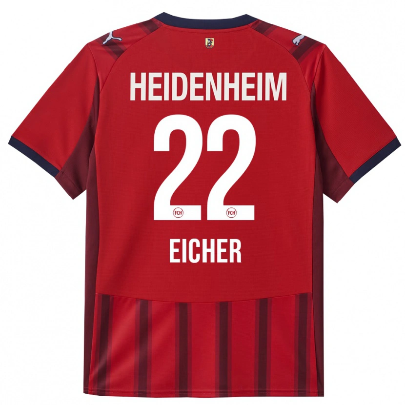 Danxen Kvinder Vitus Eicher #22 Rød Navy Hjemmebane Spillertrøjer 2025/26 Trøje T-Shirt