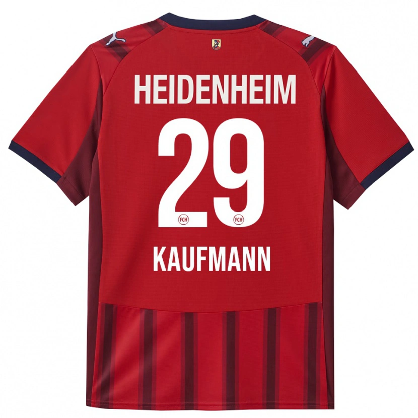 Danxen Kvinder Mikkel Kaufmann #29 Rød Navy Hjemmebane Spillertrøjer 2025/26 Trøje T-Shirt