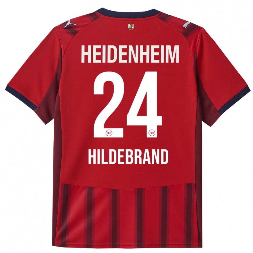 Danxen Kvinder Jan Hildebrandt #24 Rød Navy Hjemmebane Spillertrøjer 2025/26 Trøje T-Shirt