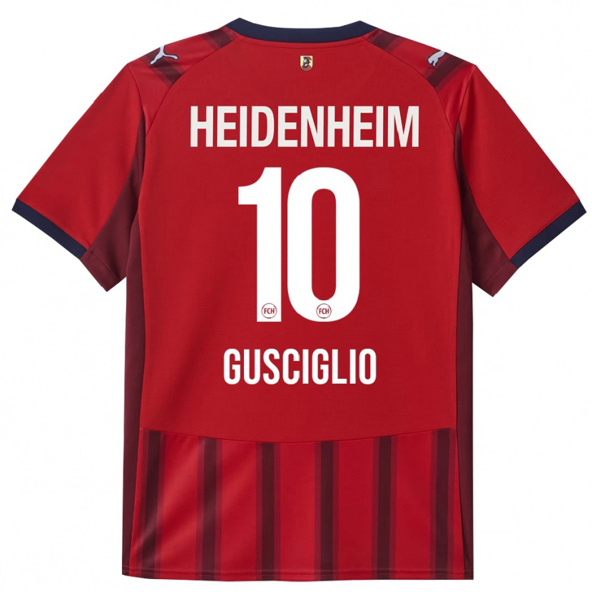 Danxen Kvinder Alessio Gusciglio #10 Rød Navy Hjemmebane Spillertrøjer 2025/26 Trøje T-Shirt