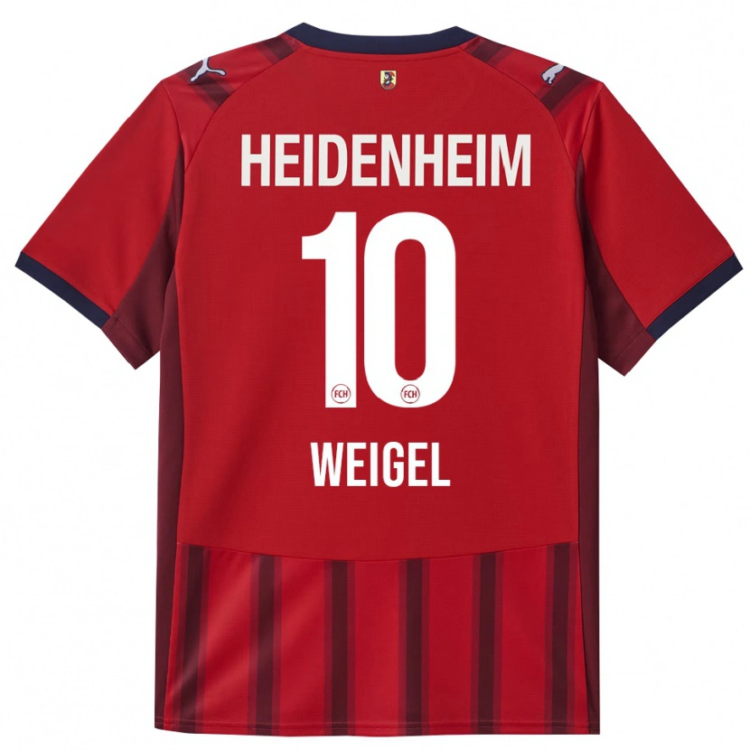 Danxen Kvinder Tobias Weigel #10 Rød Navy Hjemmebane Spillertrøjer 2025/26 Trøje T-Shirt