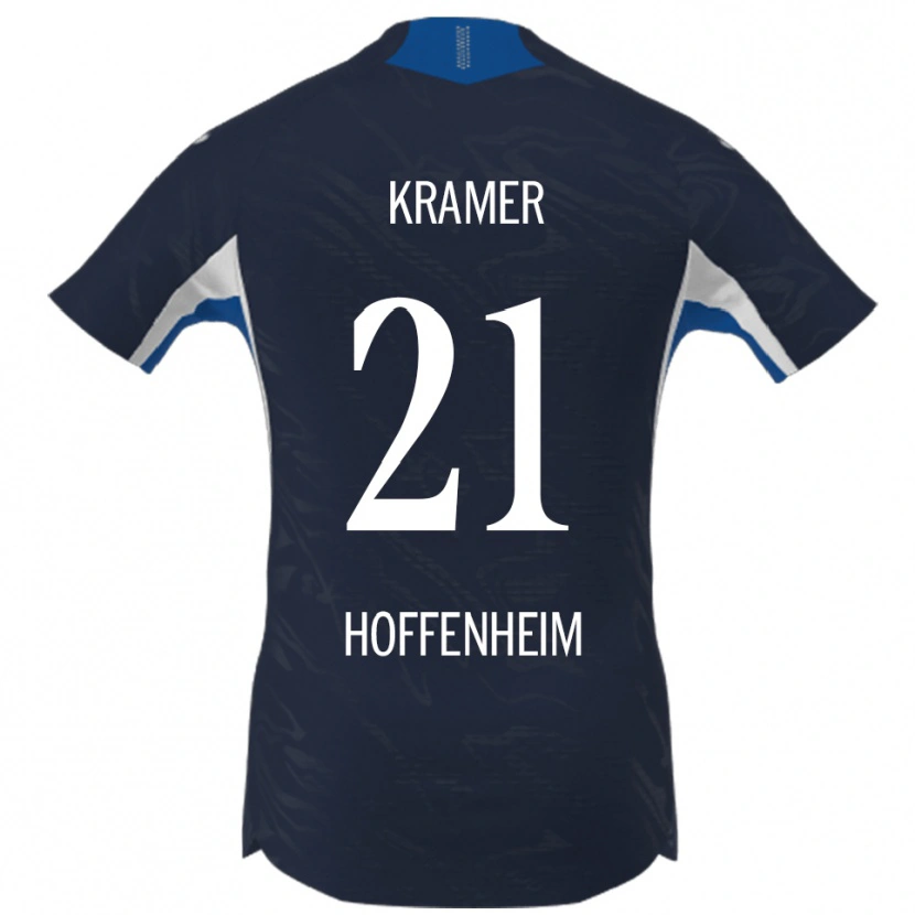 Danxen Kvinder Emil Kramer #21 Navy Hvid Hjemmebane Spillertrøjer 2025/26 Trøje T-Shirt