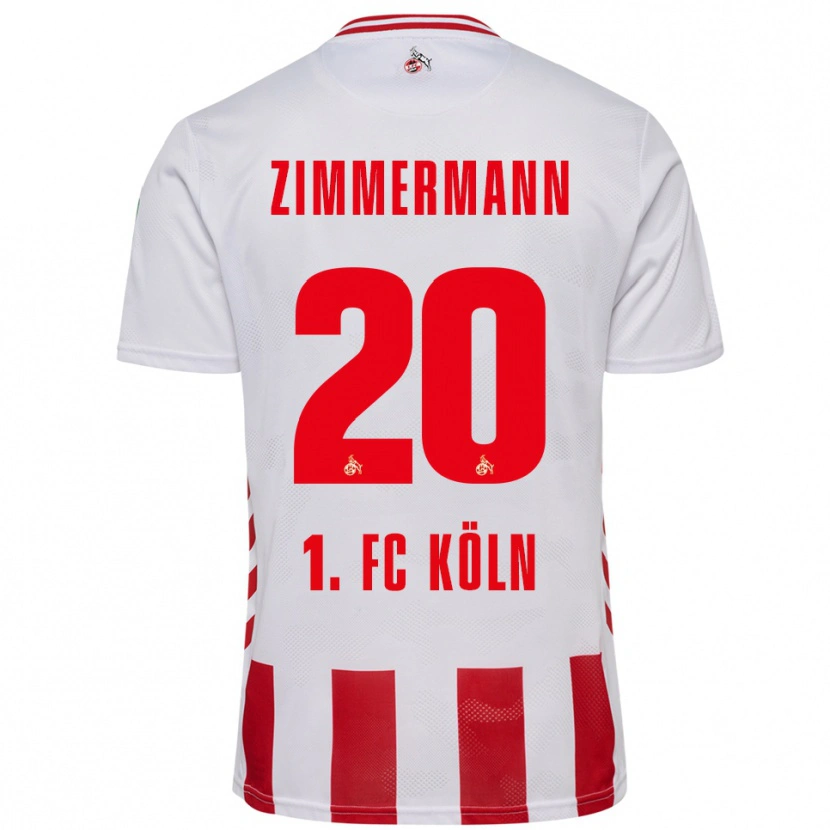 Danxen Kvinder Nick Zimmermann #20 Hvid Rød Hjemmebane Spillertrøjer 2025/26 Trøje T-Shirt