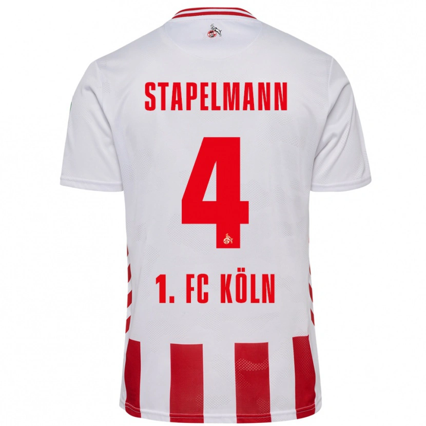 Danxen Kvinder Luis Stapelmann #4 Hvid Rød Hjemmebane Spillertrøjer 2025/26 Trøje T-Shirt