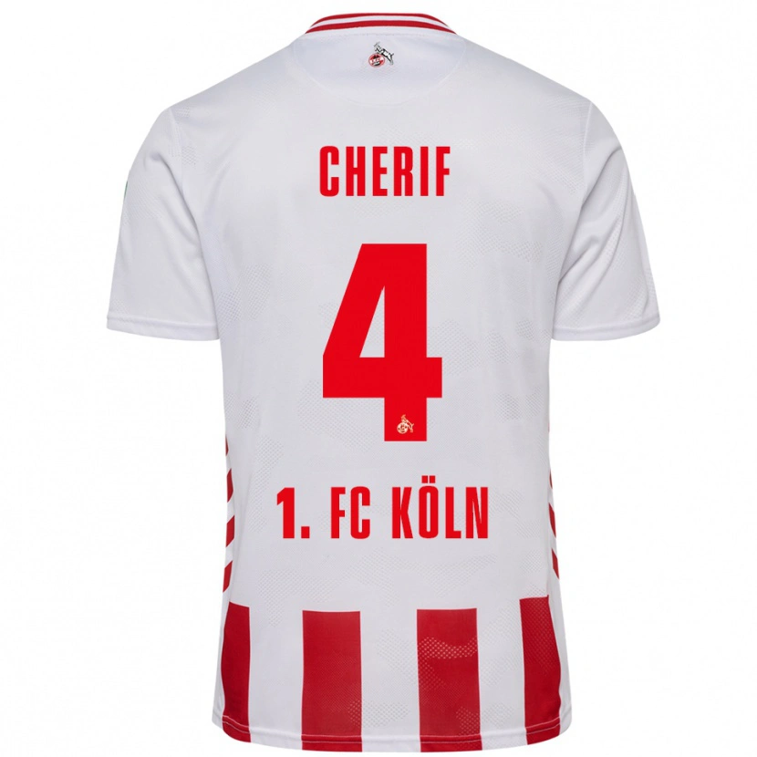 Danxen Kvinder Hamed Cherif #4 Hvid Rød Hjemmebane Spillertrøjer 2025/26 Trøje T-Shirt