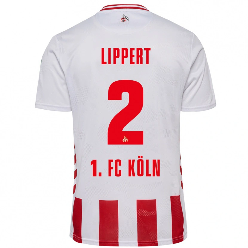 Danxen Kvinder Max Lippert #2 Hvid Rød Hjemmebane Spillertrøjer 2025/26 Trøje T-Shirt