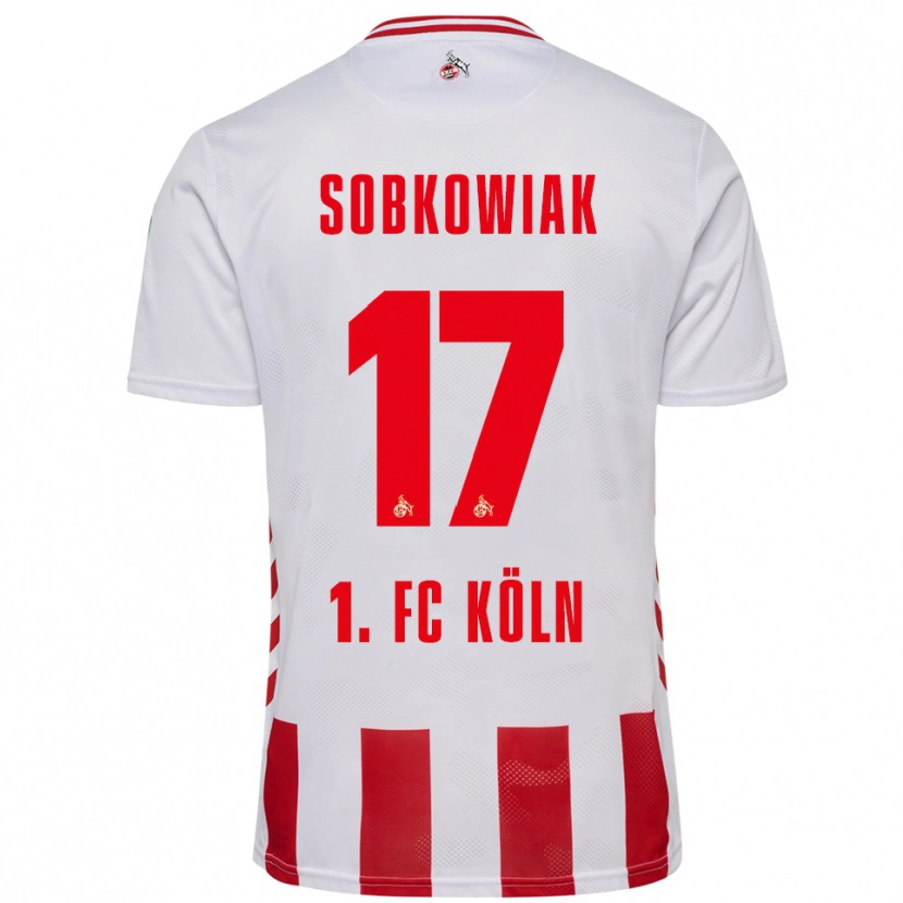 Danxen Kvinder Jannis Sobkowiak #17 Hvid Rød Hjemmebane Spillertrøjer 2025/26 Trøje T-Shirt