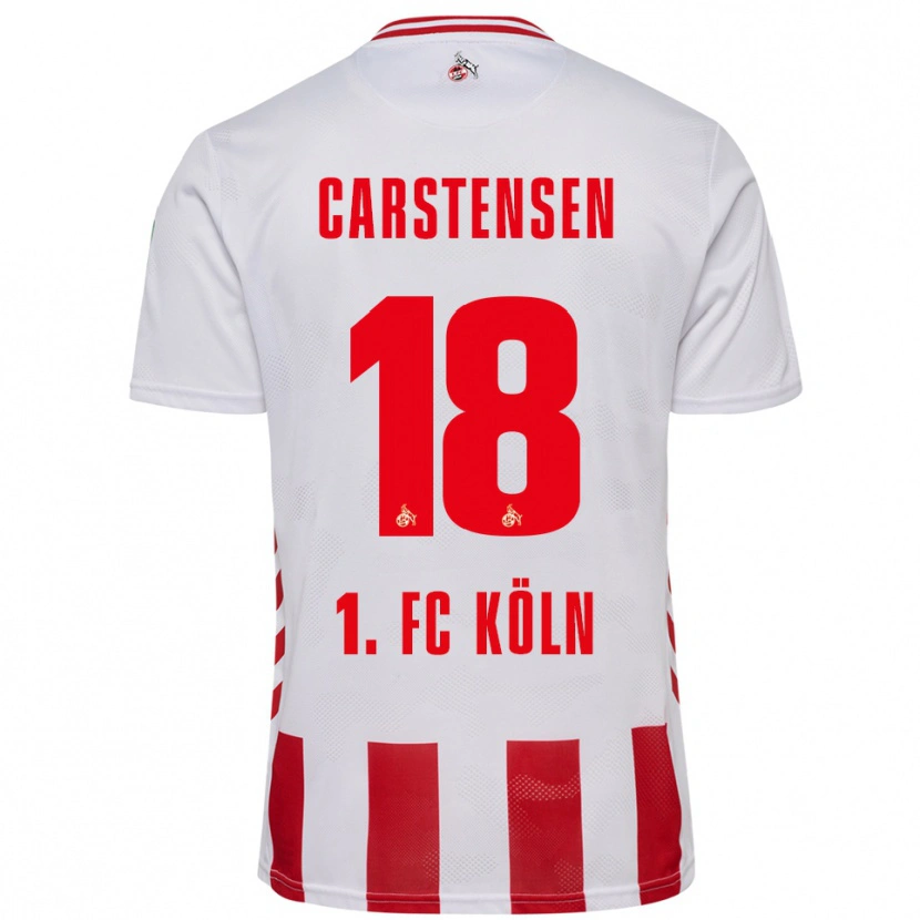 Danxen Kvinder Rasmus Carstensen #18 Hvid Rød Hjemmebane Spillertrøjer 2025/26 Trøje T-Shirt