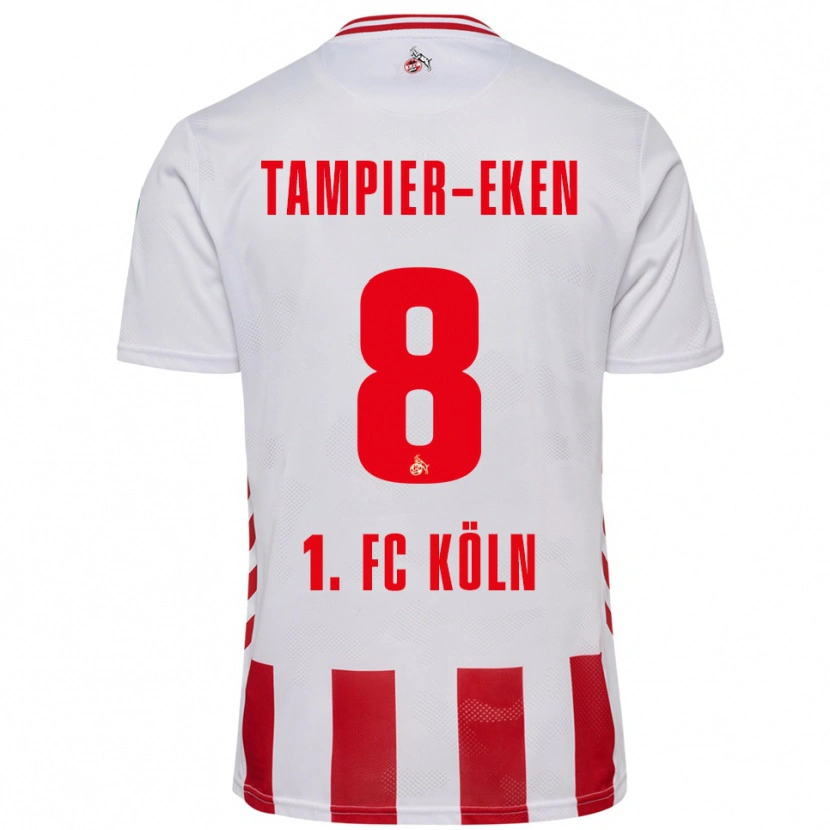 Danxen Kvinder Pierre Tampier-Eken #8 Hvid Rød Hjemmebane Spillertrøjer 2025/26 Trøje T-Shirt