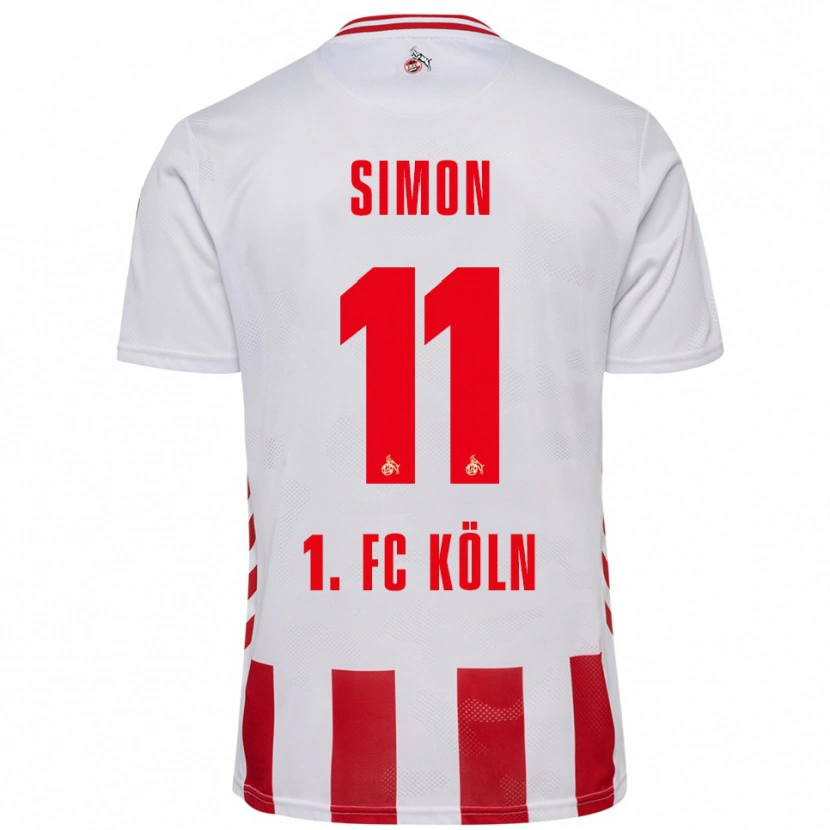 Danxen Kvinder Josias Simon #11 Hvid Rød Hjemmebane Spillertrøjer 2025/26 Trøje T-Shirt