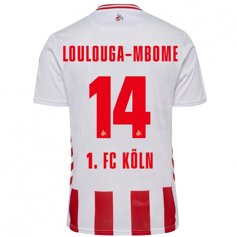 Danxen Kvinder Pascal Loulouga-Mbome #14 Hvid Rød Hjemmebane Spillertrøjer 2025/26 Trøje T-Shirt