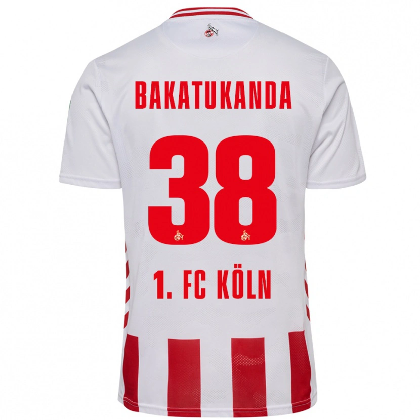 Danxen Kvinder Elias Bakatukanda #38 Hvid Rød Hjemmebane Spillertrøjer 2025/26 Trøje T-Shirt