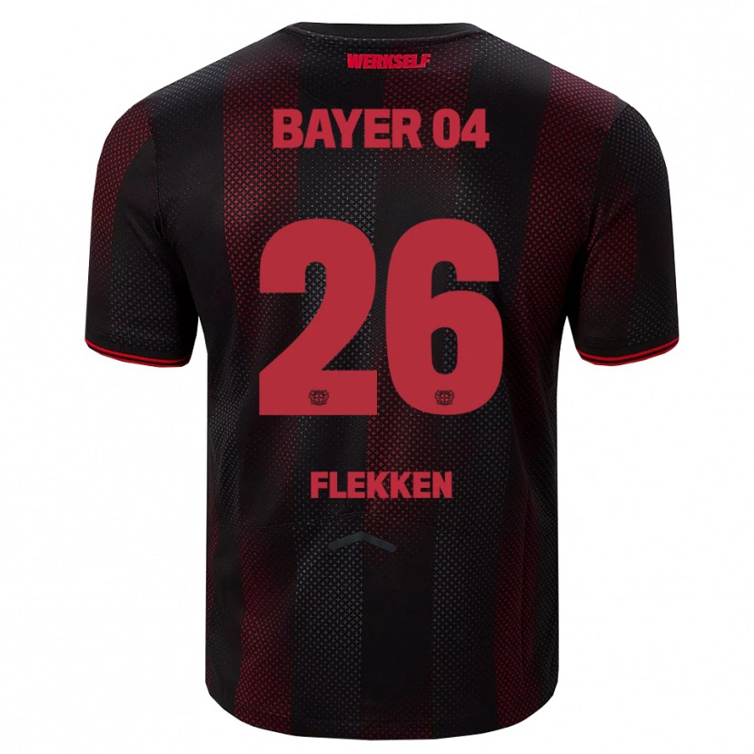 Danxen Kvinder Mark Flekken #26 Sort Rød Hjemmebane Spillertrøjer 2025/26 Trøje T-Shirt
