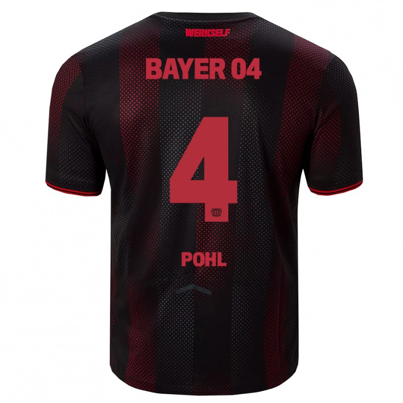 Danxen Kvinder Ferdinand Pohl #4 Sort Rød Hjemmebane Spillertrøjer 2025/26 Trøje T-Shirt