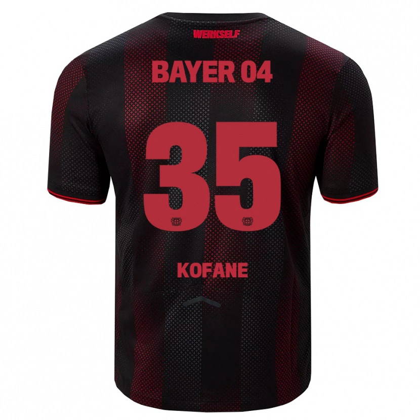 Danxen Kvinder Christian Kofane #35 Sort Rød Hjemmebane Spillertrøjer 2025/26 Trøje T-Shirt