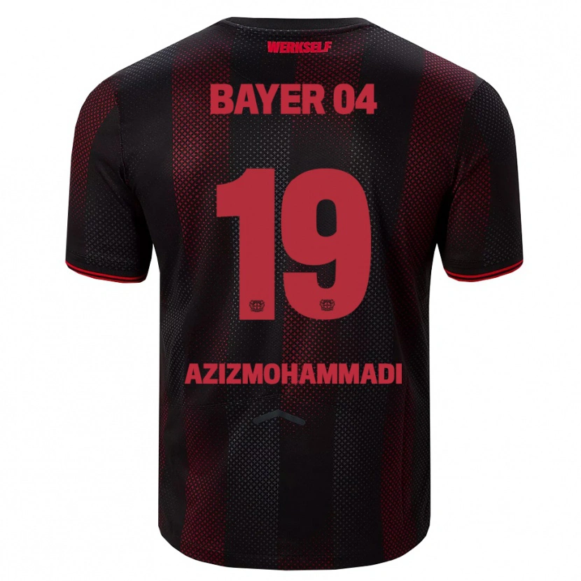 Danxen Kvinder Mick Azizmohammadi #19 Sort Rød Hjemmebane Spillertrøjer 2025/26 Trøje T-Shirt