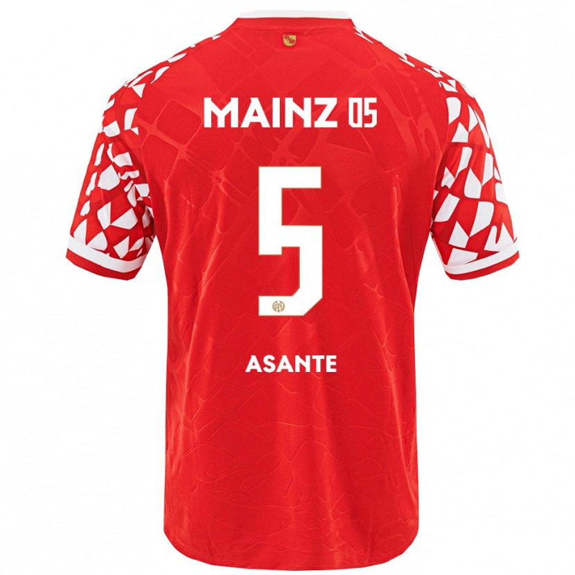 Danxen Kvinder Marvin Asante #5 Rød Hvid Hjemmebane Spillertrøjer 2025/26 Trøje T-Shirt