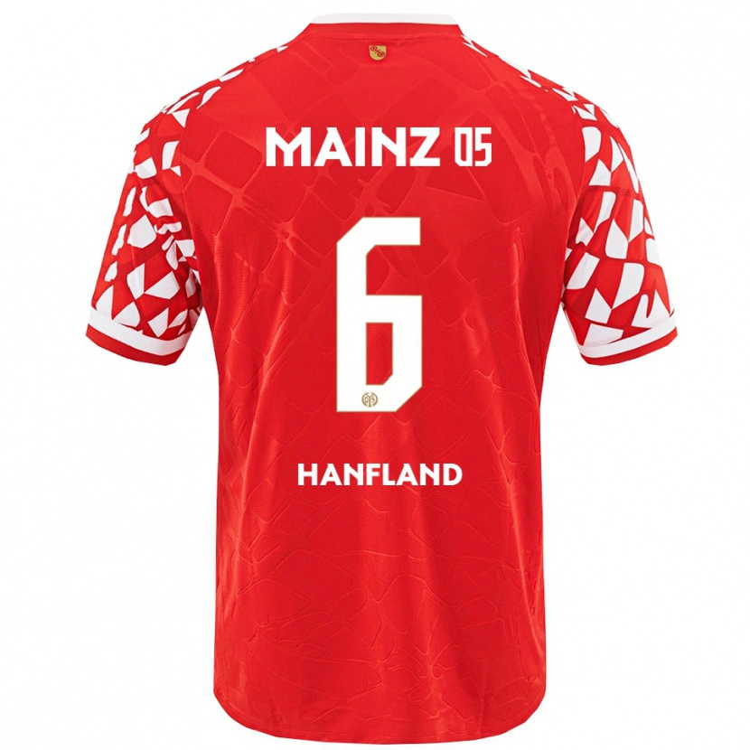 Danxen Kvinder Paul Hanfland #6 Rød Hvid Hjemmebane Spillertrøjer 2025/26 Trøje T-Shirt