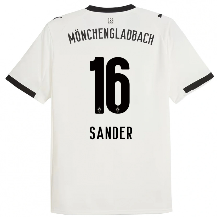 Danxen Kvinder Philipp Sander #16 Hvid Sort Hjemmebane Spillertrøjer 2025/26 Trøje T-Shirt