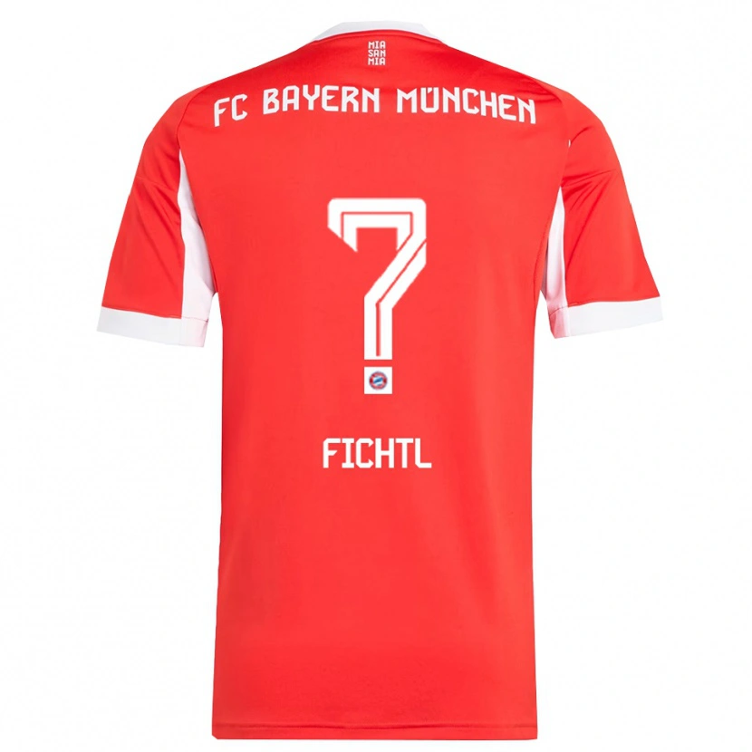 Danxen Kvinder Noah Fichtl #0 Rød Hvid Hjemmebane Spillertrøjer 2025/26 Trøje T-Shirt