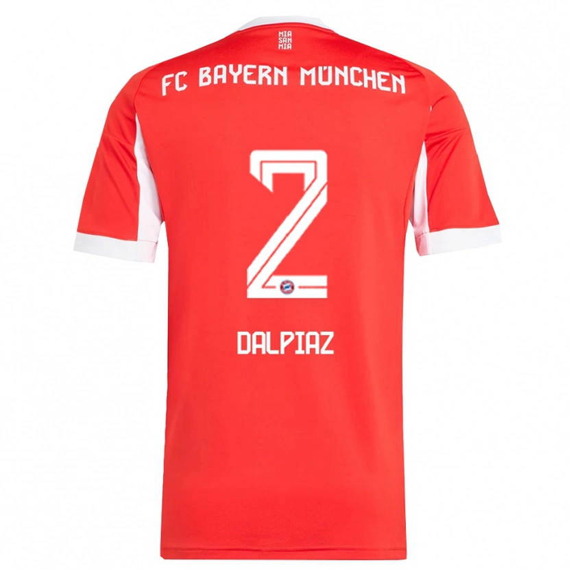 Danxen Kvinder Magnus Dalpiaz #2 Rød Hvid Hjemmebane Spillertrøjer 2025/26 Trøje T-Shirt
