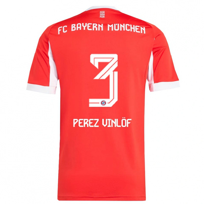 Danxen Kvinder Matteo Perez Vinlöf #3 Rød Hvid Hjemmebane Spillertrøjer 2025/26 Trøje T-Shirt