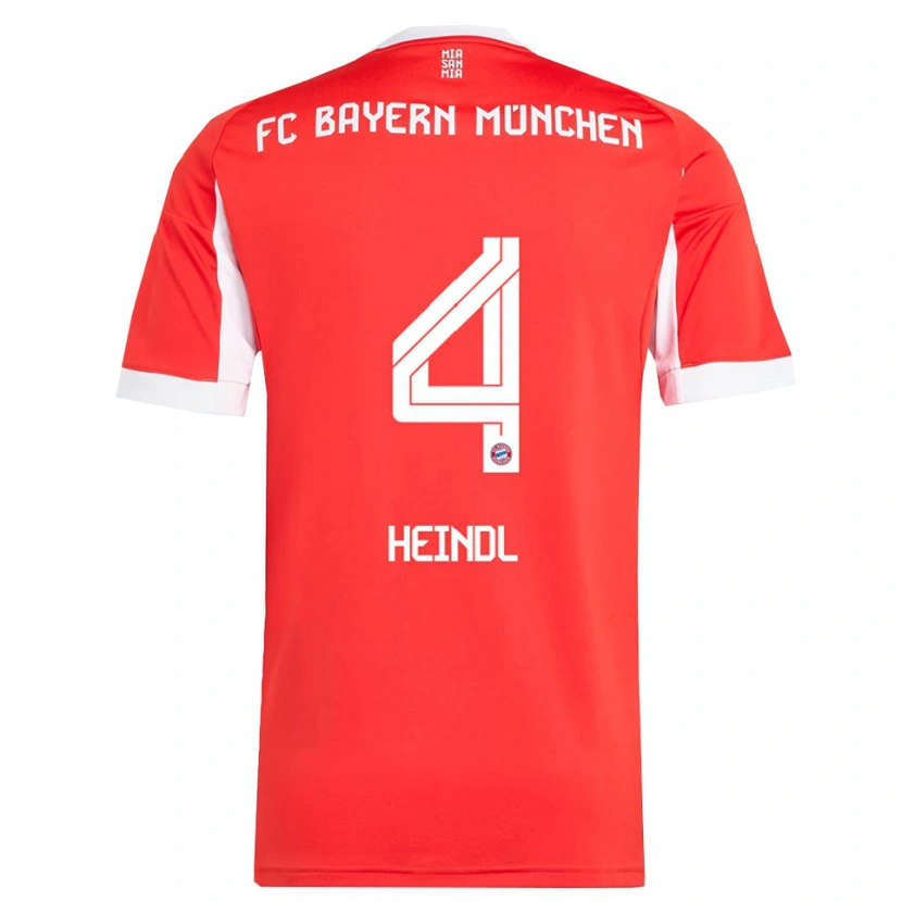 Danxen Kvinder David Heindl #4 Rød Hvid Hjemmebane Spillertrøjer 2025/26 Trøje T-Shirt